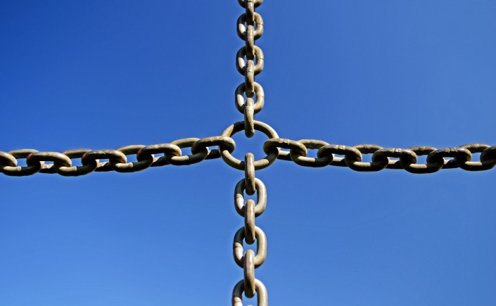 A cross made of chains